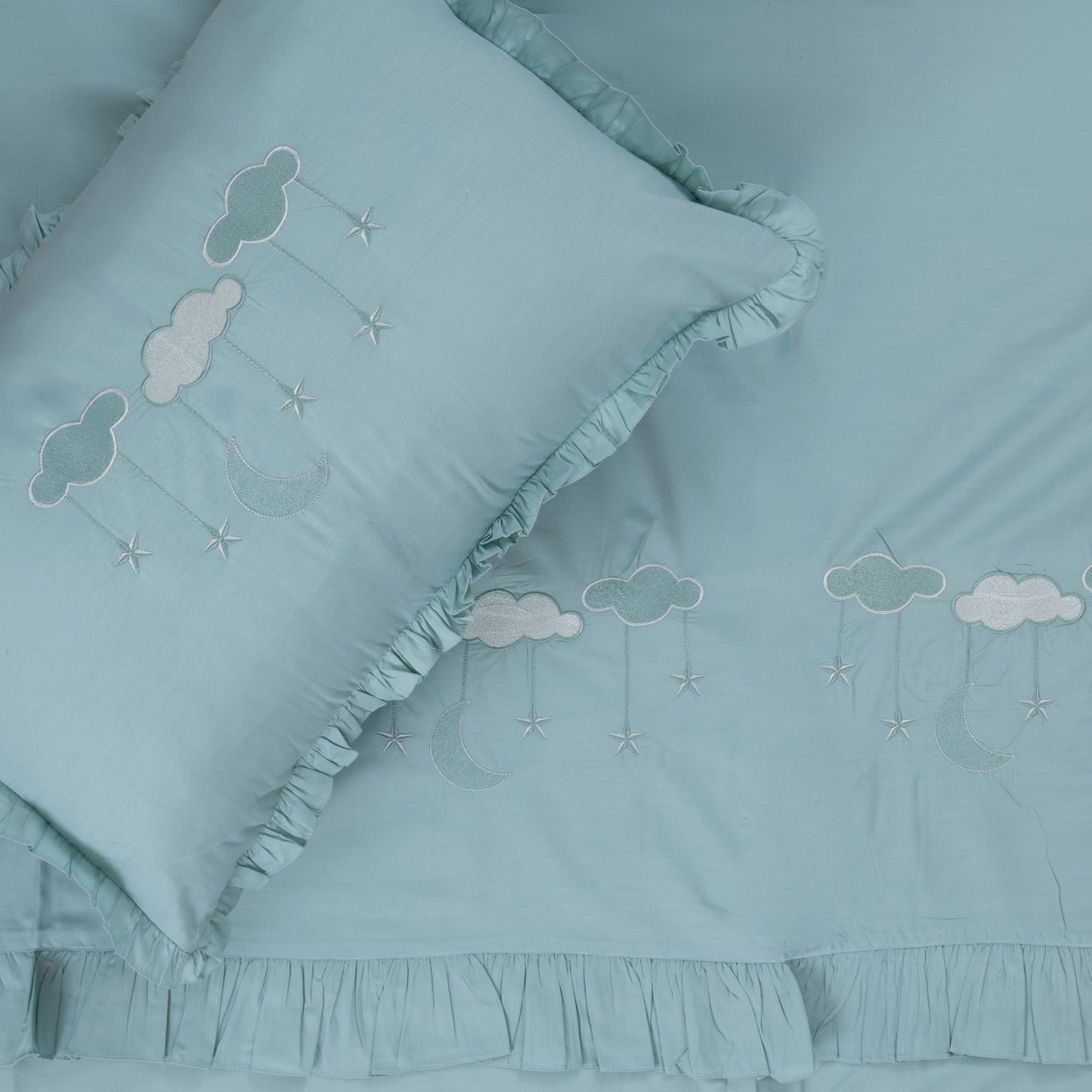 Cloudy*Dark mint green*