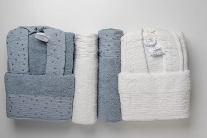 bathrobe royal home blue*white