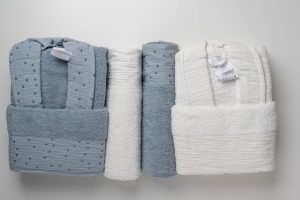 bathrobe royal home blue*white