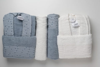bathrobe royal home blue*white