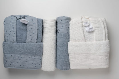 bathrobe royal home blue*white