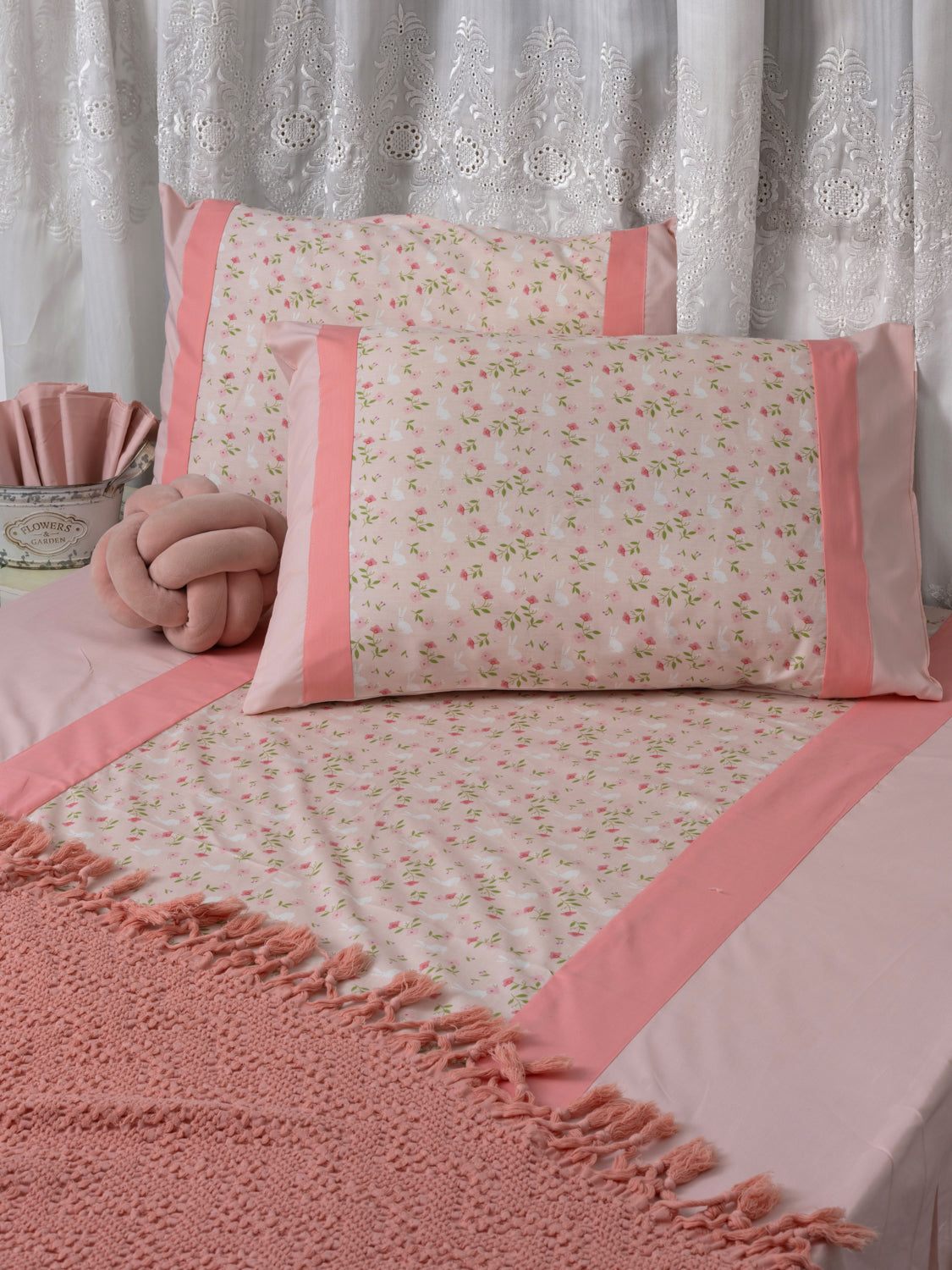 kids fitted sheet*pink*