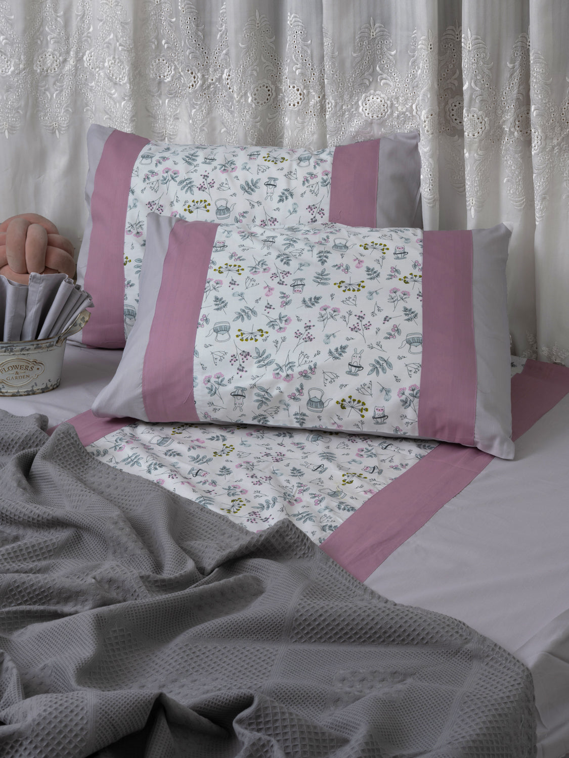 kids fitted sheet*gray -kashmir*