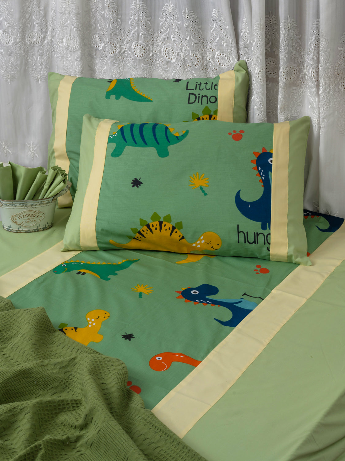 kids fitted sheet*green*