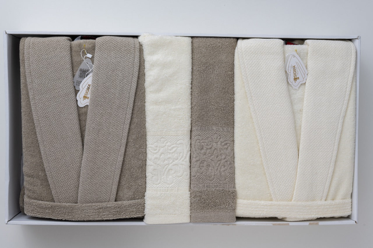 bathrobe sigma brown*off-white