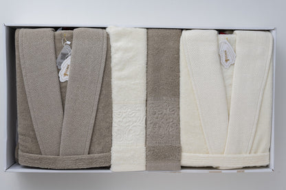 bathrobe sigma brown*off-white