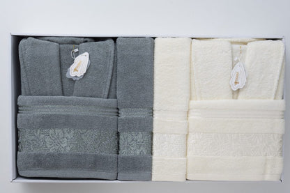 bathrobe sigma dark gray*white