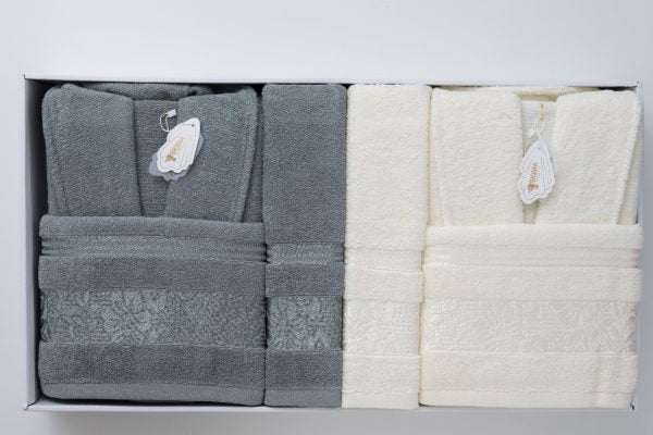 bathrobe sigma dark gray*white