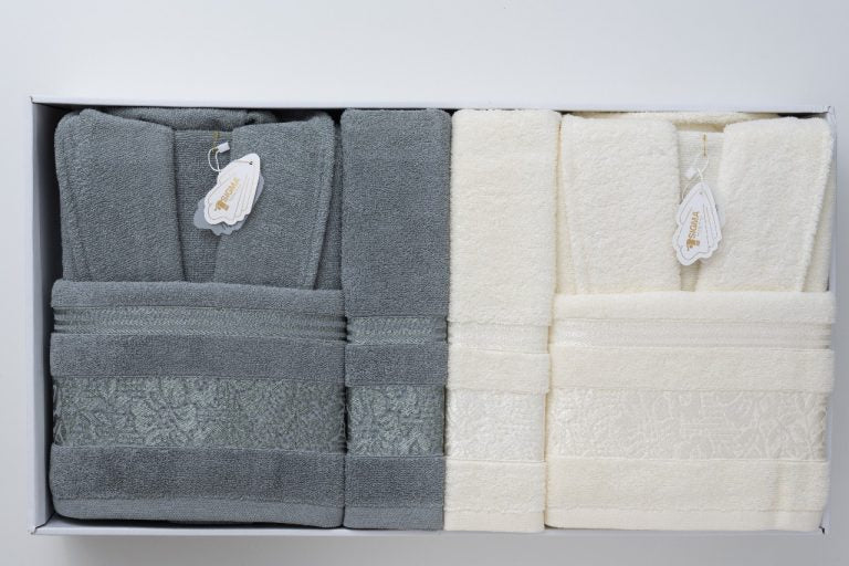 bathrobe sigma dark gray*white