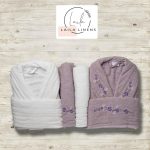 bathrobe walls white*purple