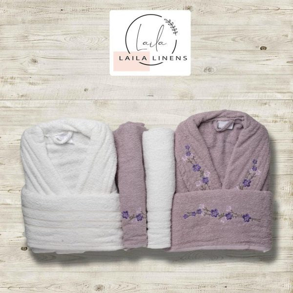 bathrobe walls white*purple
