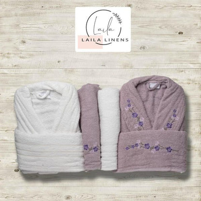 bathrobe walls white*purple