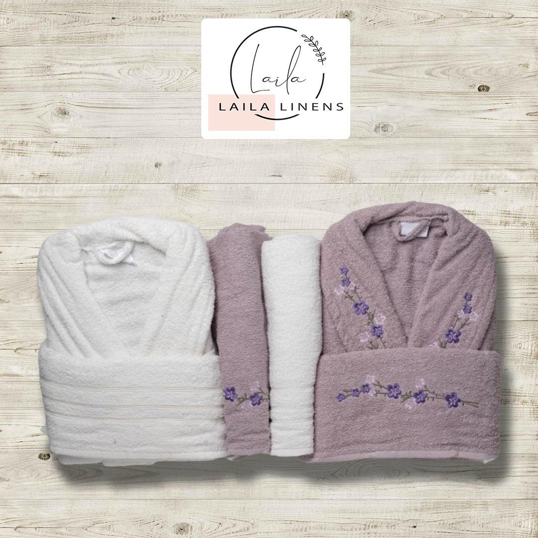 bathrobe walls white*purple