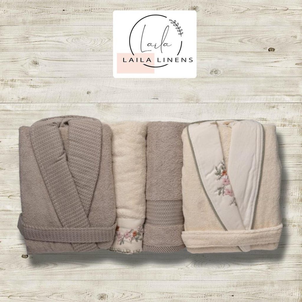 bathrobe double rose beige*brown
