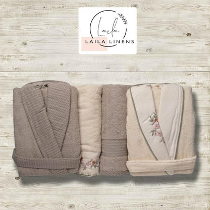 bathrobe double rose beige*brown