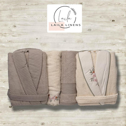 bathrobe double rose beige*brown