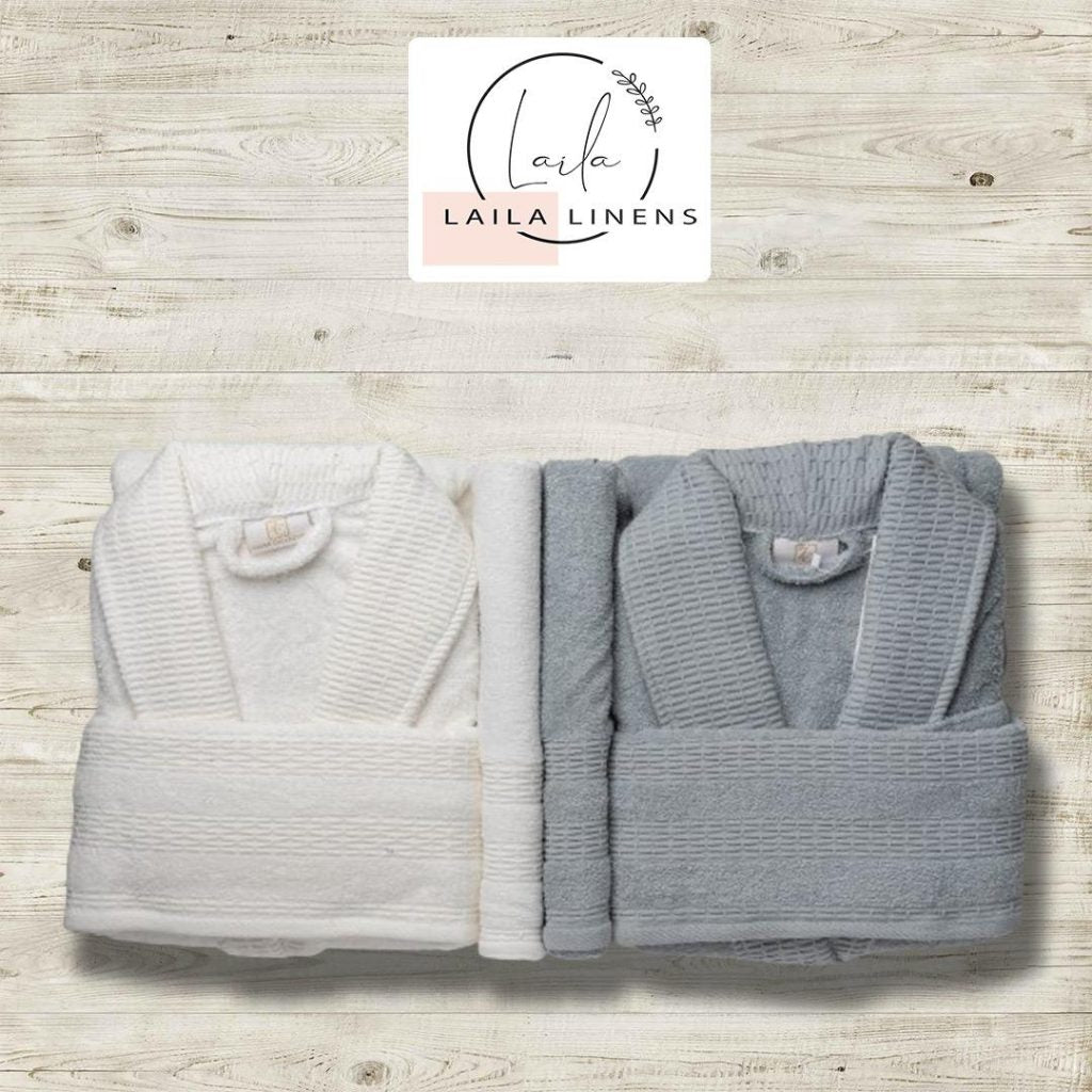 bathrobe zahar collection gray*white