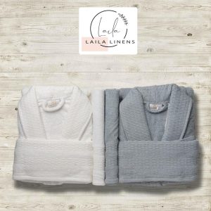 bathrobe zahar collection gray*white