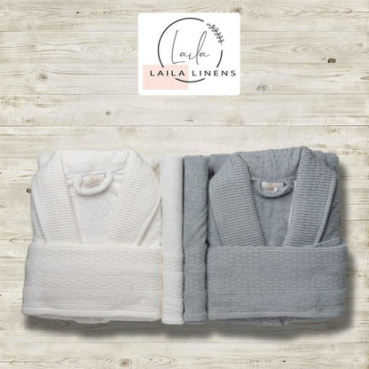 bathrobe zahar collection gray*white
