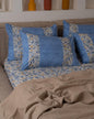 Engraved fitted sheet*baby blue*