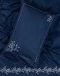 leaves*navy blue*