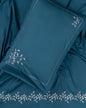 leaves*petrol blue*