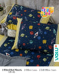 kids fitted sheet*navy blue-yellow*