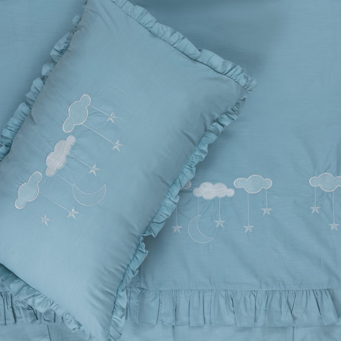 Cloudy*Light petrol blue*