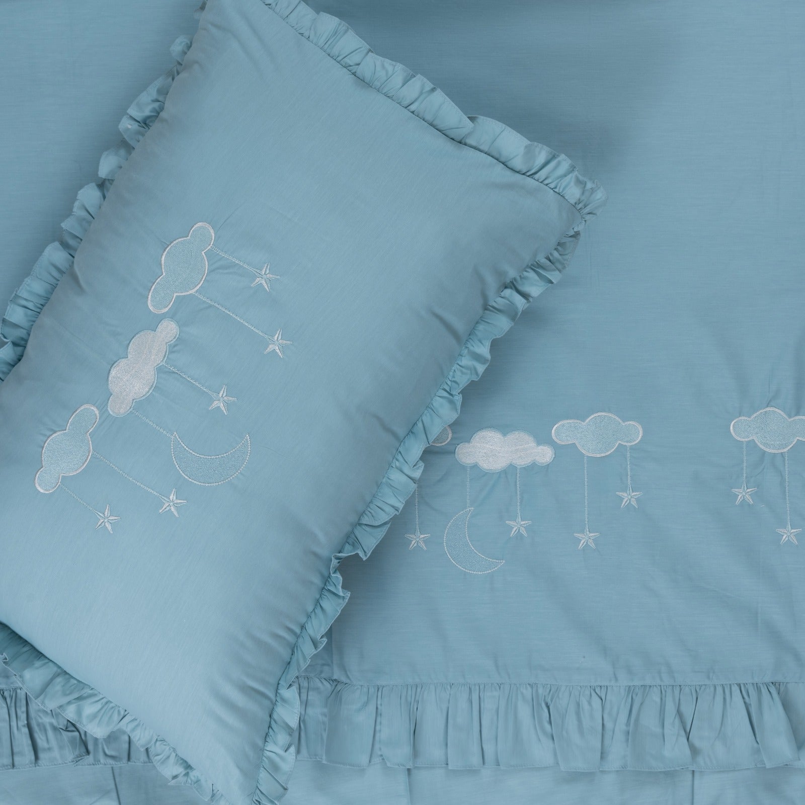 Cloudy*Light petrol blue*